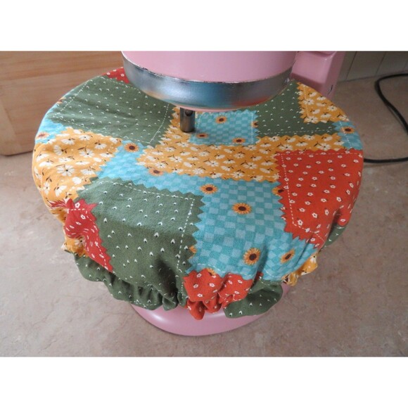Kitchenaid Bowl Cover, Reversible Fall Patchwork and Floral Bowl Cover - Picture 1 of 6
